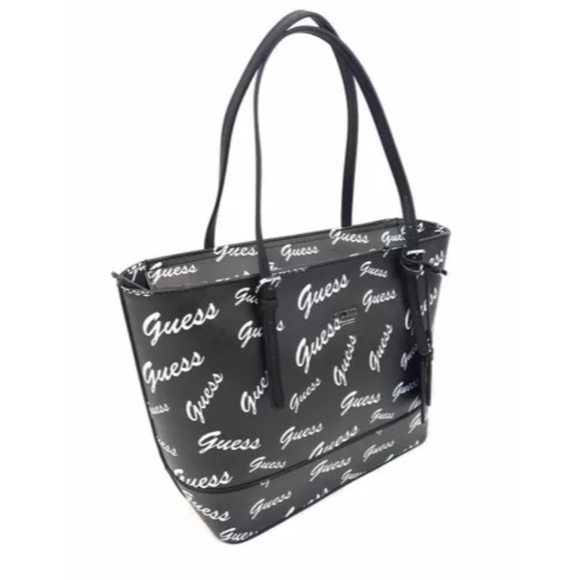 🆕 Guess Black with White Logo Chandler Bag - Picture 4 of 9